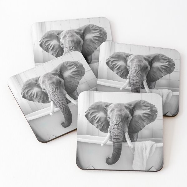 Item preview, Elephant Taking a Bath, Funny Vintage Animal Photo designed and sold by CheekyAnimalz.