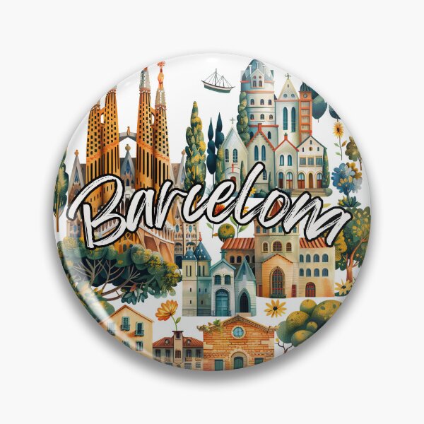 Item preview, Barcelona city collage style designed and sold by Micapox.