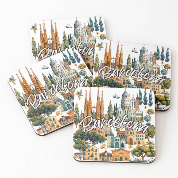 Item preview, Barcelona city collage style designed and sold by Micapox.