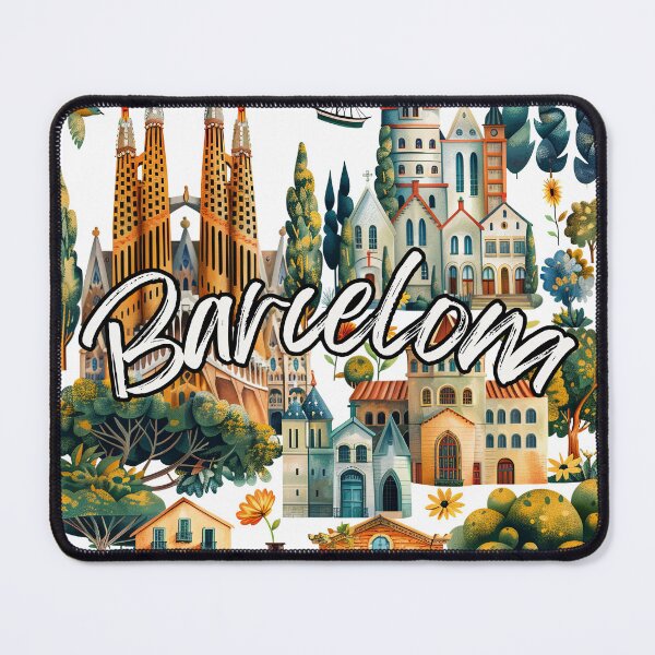 Item preview, Barcelona city collage style designed and sold by Micapox.