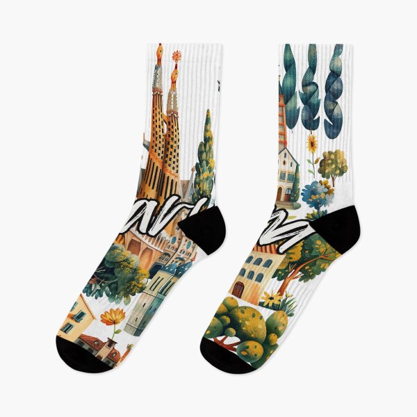 Item preview, Barcelona city collage style designed and sold by Micapox.