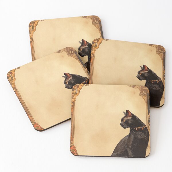 Item preview, Art nouveau Black cat designed and sold by MendaciousMina.