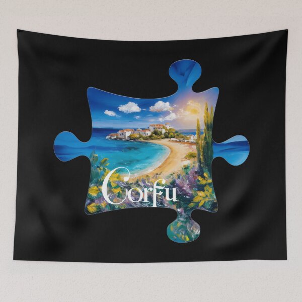 Item preview, Corfu Travel Greece -"Vintage Corfu: Greek Island Holiday Bliss" designed and sold by stickercuffs.