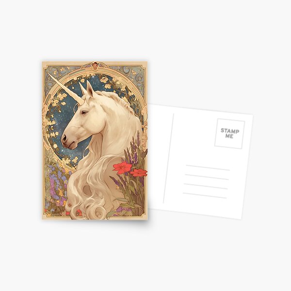 Item preview, Art nouveau Unicorn  designed and sold by MendaciousMina.