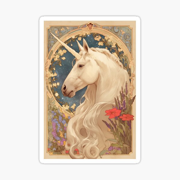 Item preview, Art nouveau Unicorn  designed and sold by MendaciousMina.