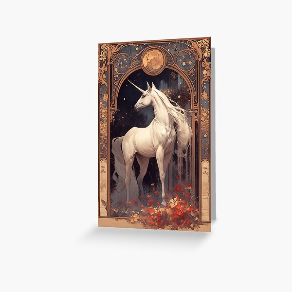 Item preview, Art nouveau Unicorn  designed and sold by MendaciousMina.