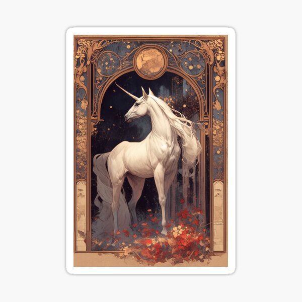 Item preview, Art nouveau Unicorn  designed and sold by MendaciousMina.