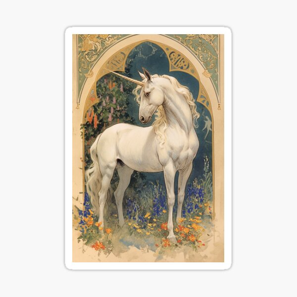 Item preview, Art nouveau Unicorn  designed and sold by MendaciousMina.