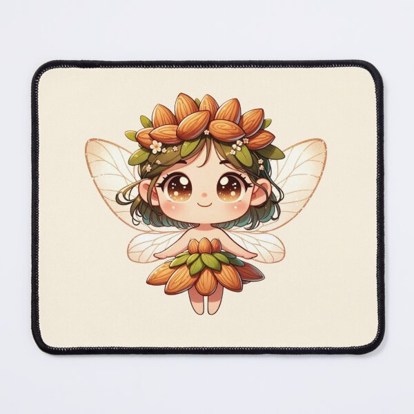 Item preview, Cute Almond Fairy with Wings and Flowers Kawaii Chibi Anime Manga designed and sold by Annika Shurafa.