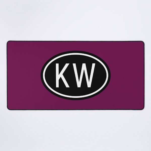 Item preview, KW Initials Monogram Oval White Letters designed and sold by Jeallan Designs.
