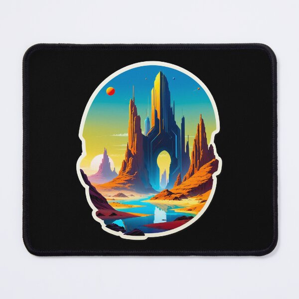 Item preview, Surreal Desert Oasis with Futuristic Architecture designed and sold by artwaves.