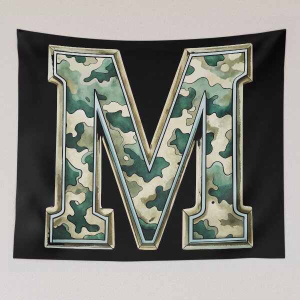 Item preview, camouflage letter M designed and sold by jkrphoto.