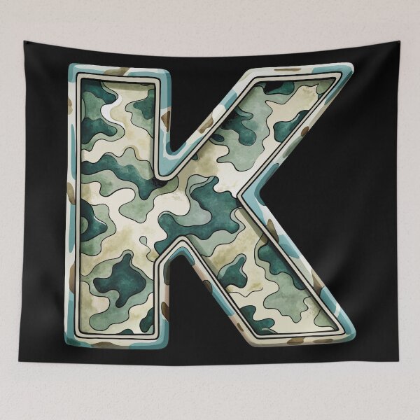 Item preview, camouflage letter K designed and sold by jkrphoto.