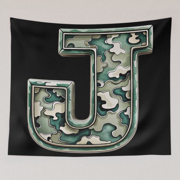 Item preview, camouflage letter J designed and sold by jkrphoto.