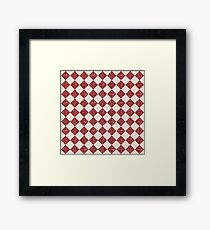 Farmhouse Checkerboard in brick red and cream Framed Print