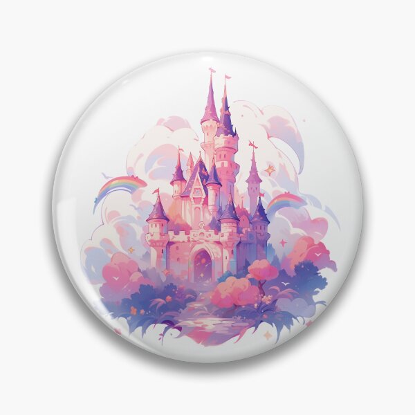 Item preview, Magical dreamy princess pink castle in the clouds designed and sold by WoollenLlama.