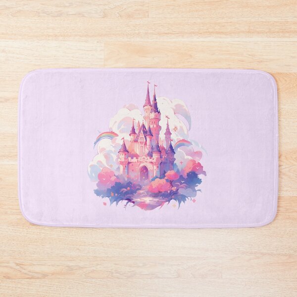 Item preview, Magical dreamy princess pink castle in the clouds designed and sold by WoollenLlama.
