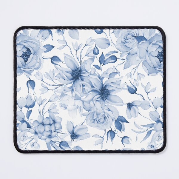 Item preview, Blue and White Peonies and Blossoms Watercolor Floral Design designed and sold by coshe.