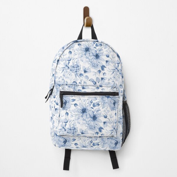 Item preview, Blue and White Peonies and Blossoms Watercolor Floral Design designed and sold by coshe.