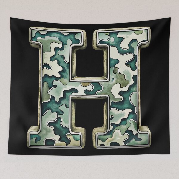 Item preview, camouflage letter H designed and sold by jkrphoto.