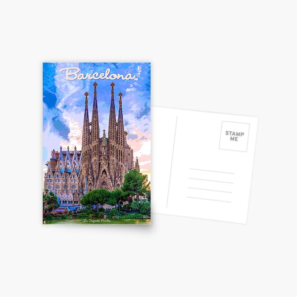 Item preview, Vintage-Style Barcelona Travel Poster designed and sold by travelwitheric.