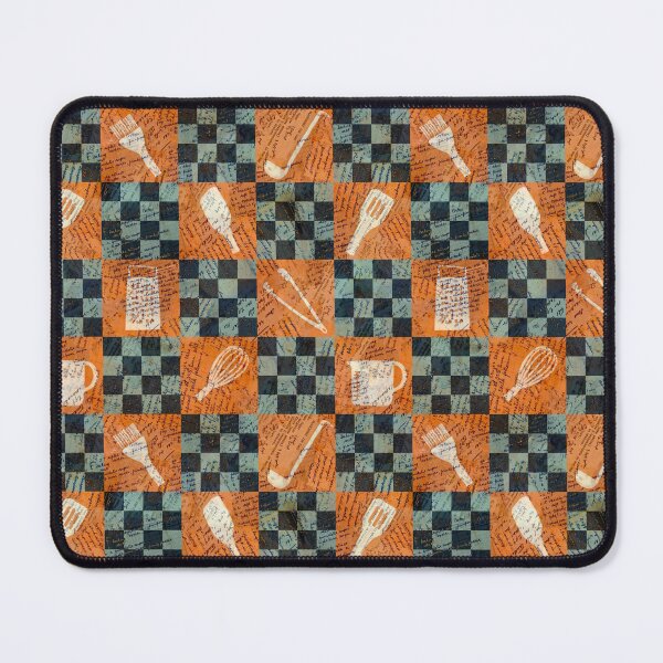 Item preview, Grungy Chef checks, vintage recipes and silhouette cooking utensils designed and sold by sueshormanart.