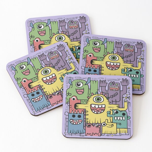 Item preview, Funny Cool Artsy Monsters Print Abstract Art designed and sold by Nature's Fancy.