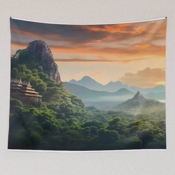 Item preview, Majestic Heights: Ancient Temple in the Mountains designed and sold by GreenInkXpress.