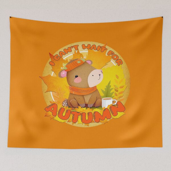 Item preview, I can't wait for Autumn capybara designed and sold by FotoBuda.