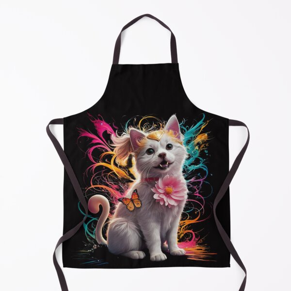 Item preview, A beautiful little kitten with a butterfly and a flower. designed and sold by ART-SUNRISE.