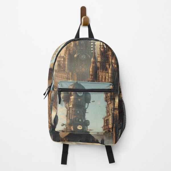 Item preview, Steampunk Cityscape With Towering Airships. designed and sold by IrsathThaslima.