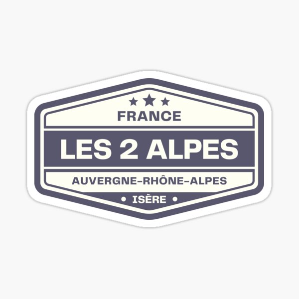 Médaille Vintage Les 2 Alpes - Autocollant Ski Station Sport D'hiver - LB081