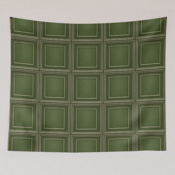 Item preview, Simple Geometric Regency Period Square Abstract Pattern Green designed and sold by taiche.