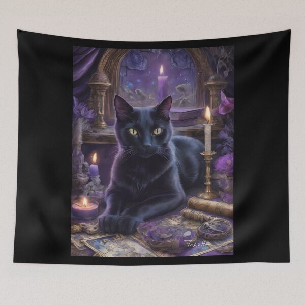 Item preview, Witches Familiars Black Cat V designed and sold by UnicornAndRaven .