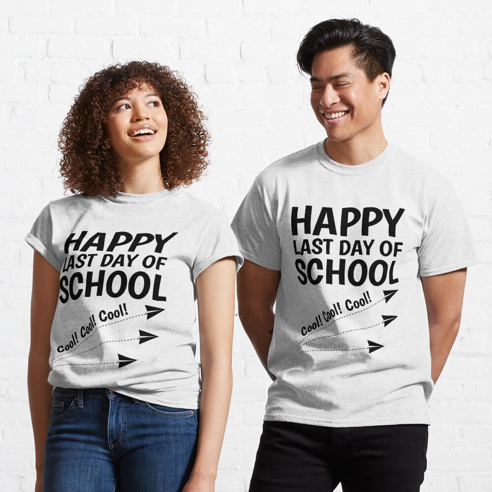 Happy Last Day of School, Leopard Print End of School Shirt, Cheetah Print Senior Shirt, Summer Break Shirt, Cool School Navy XL | B Jahn