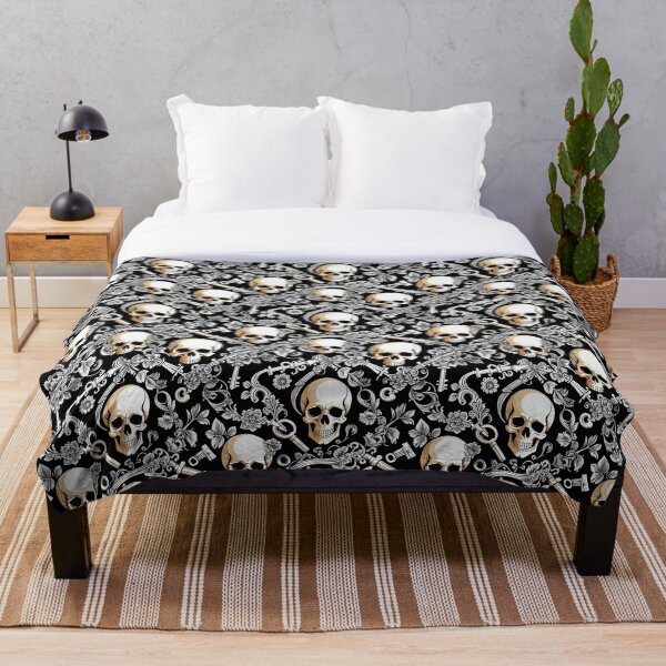 Item preview, Pattern of Floral Skulls: Dark Botanical Elegance designed and sold by mrGrayMan.