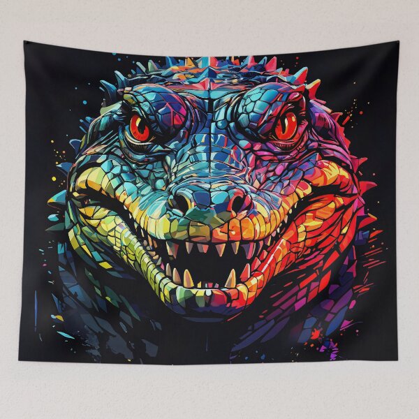 Item preview, WPAP inspired portrait of a Crocodile designed and sold by Petalandfur.