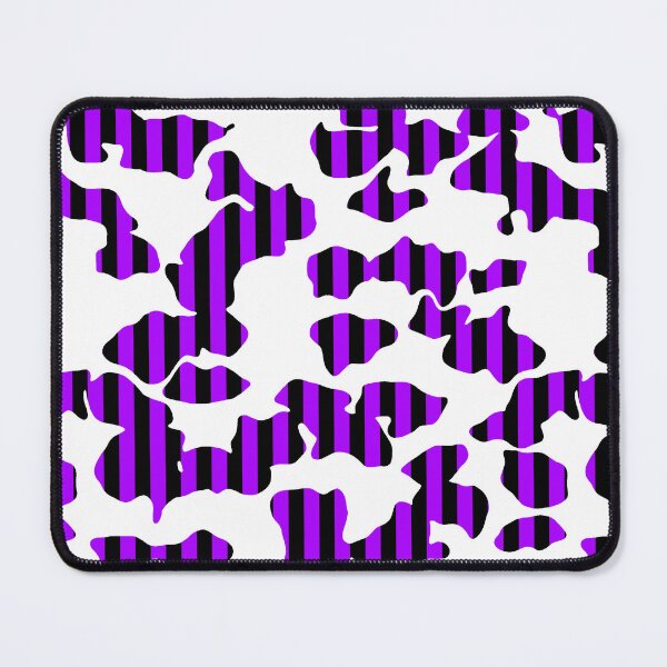 Item preview, Vertical Black And Purple Stripes Through Cowprint Pattern. designed and sold by TheRulerofEarth.