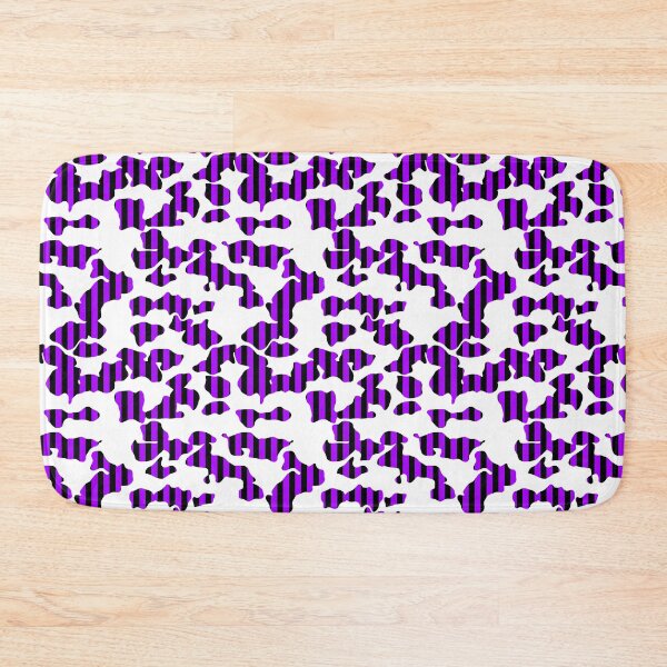 Item preview, Vertical Black And Purple Stripes Through Cowprint Pattern. designed and sold by TheRulerofEarth.