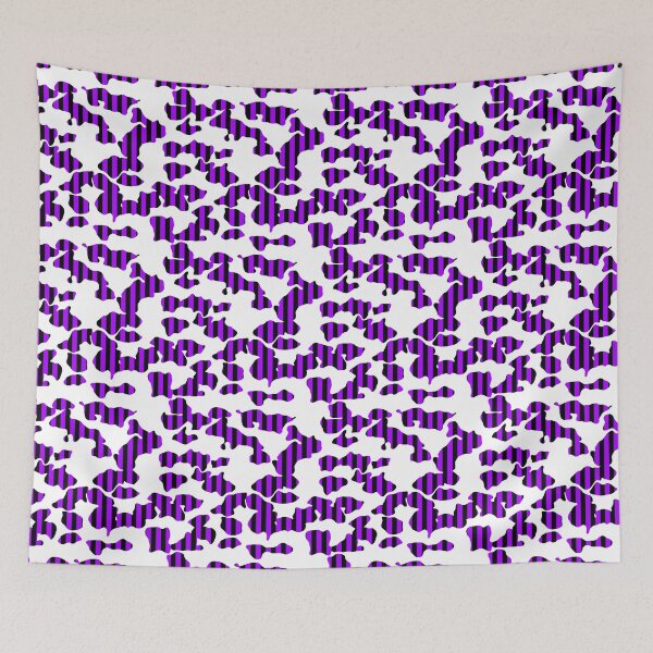 Item preview, Vertical Black And Purple Stripes Through Cowprint Pattern. designed and sold by TheRulerofEarth.