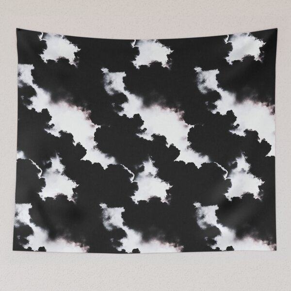 Item preview, Fluffy Black and White Clouds Sky Pattern designed and sold by patternicco.