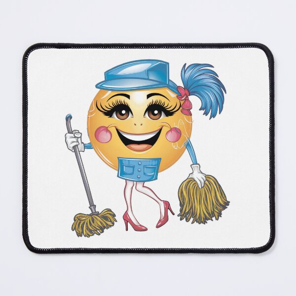 Item preview, Smiling girl with a mop.Cleaning lady,maid.Emoticon. designed and sold by MagelliShop.