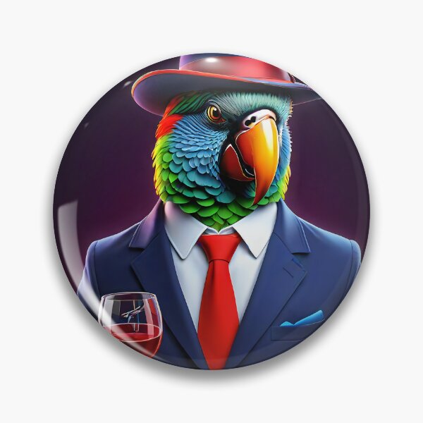 Item preview, Gabriel the happy parrot invites you a glass of wine designed and sold by roman747.