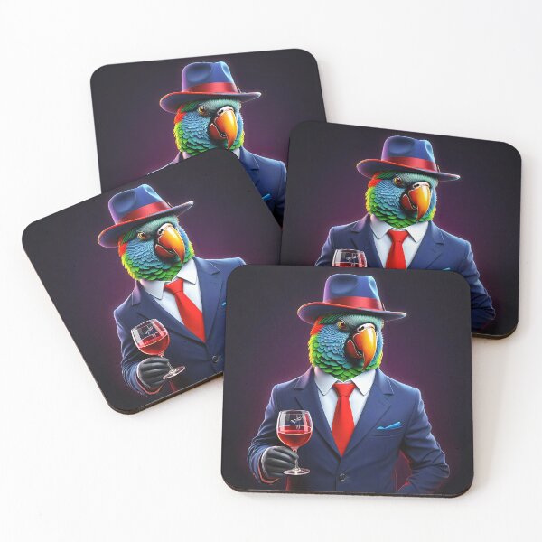 Item preview, Gabriel the happy parrot invites you a glass of wine designed and sold by roman747.