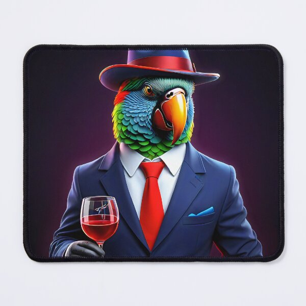 Item preview, Gabriel the happy parrot invites you a glass of wine designed and sold by roman747.