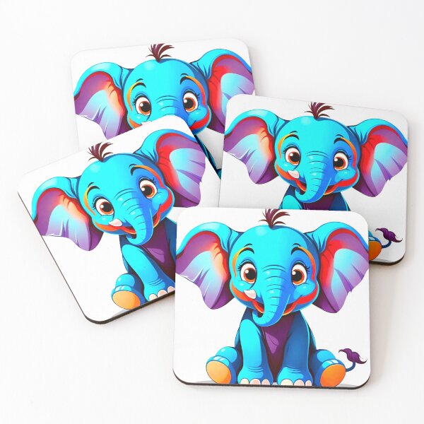 Item preview, Adorable Blue Elephant Cartoon Design designed and sold by GrizzlyCollective.