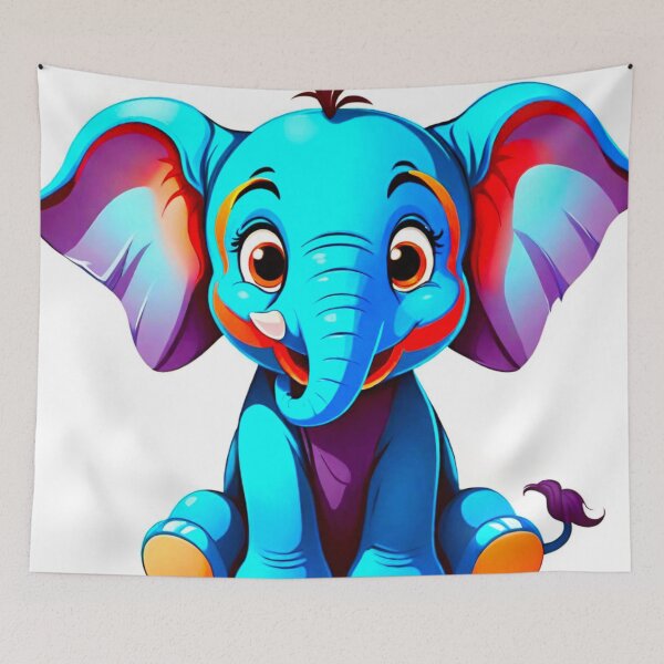 Item preview, Adorable Blue Elephant Cartoon Design designed and sold by GrizzlyCollective.
