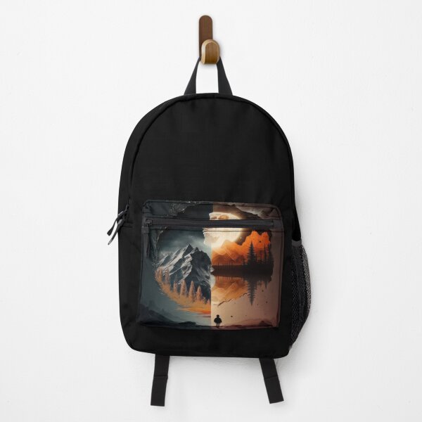 Item preview, Wanderer In The Mountains - Abstract Nature Collage Art designed and sold by wildvibe.