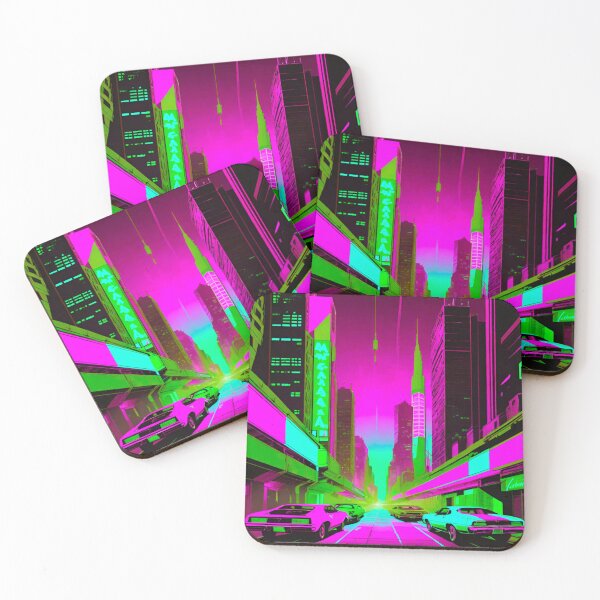 Item preview, Vibrant Neon Cityscape at Night designed and sold by GrizzlyCollective.