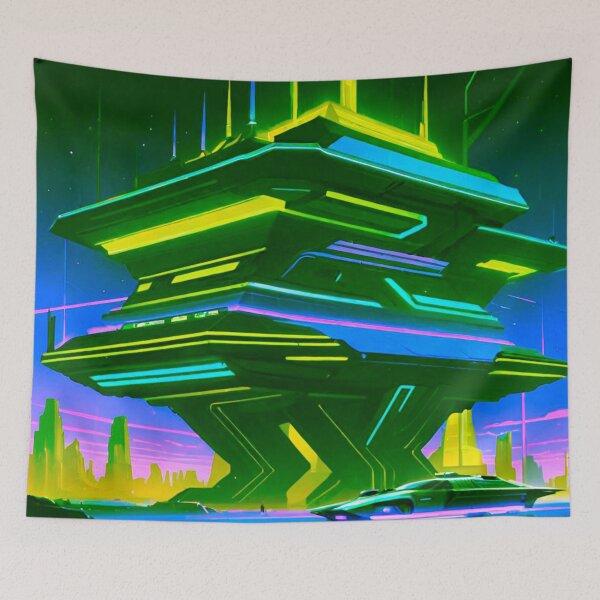 Item preview, Futuristic Home with Sleek Car Outside designed and sold by GrizzlyCollective.